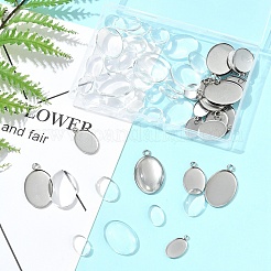 DIY Oval 304 Stainless Steel Pendant Making Kits&nbsp;DIY-FS0008-29