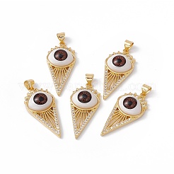Rack Plating Brass Micro Pave Cubic Zirconia Pendants&nbsp;KK-B060-03G-02