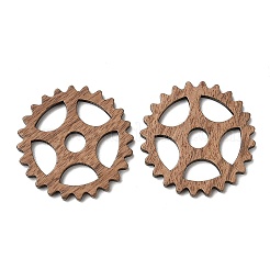 ウォールナットウッドペンダント  ギアチャーム  キャメル  27.5x2.5mm  穴：5mm&nbsp;WOOD-F013-07