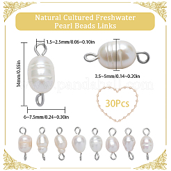 30Pcs Natural Cultured Freshwater Pearl Connector Charms&nbsp;FIND-SC0005-38