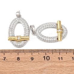 Brass Micro Pave Cubic Zirconia Pendants&nbsp;KK-G543-14GP-03