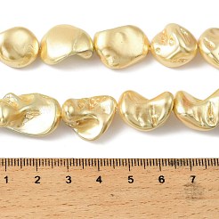 電気めっきシェルパールビーズ連売り  ナゲット  ゴールド  13~21x11~18x8~13mm  穴：1mm  約22~23個/連  14.96~15.75''（38~40センチメートル）&nbsp;BSHE-A001-01B