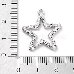 合金ペンダント  ステンレス鋼色  スター  24.5x22x2mm  穴：2mm&nbsp;FIND-M078-01B-P