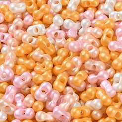 ガラスシードビーズ  不透明色の光沢  ピーナッツ  カラフル  5~6x2.5~3x3~3.5mm  穴：1~1.2mm  約5000個/ポンド&nbsp;SEED-L011-04A-19