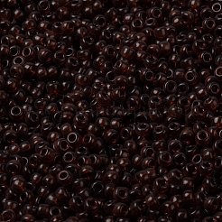 MIYUKIラウンドロカイユビーズ  日本製シードビーズ  （rr134)透明ダークトパーズ  8/0  3mm  穴：1mm  約422~455PCS /ボトル  10 G /ボトル&nbsp;SEED-JP0009-RR0134