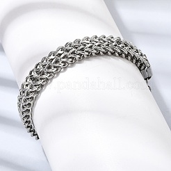 201 Stainless Steel Diamond-Cut Wheat Chain Bracelets for Men&nbsp;STAS-T077-07P