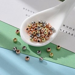 150個3色丸真鍮スペーサービーズセット  ミックスカラー  3mm  穴：1mm  50個/カラー&nbsp;KK-LS0001-05