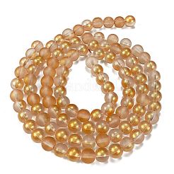 Frosted Transparent Glass Bead Strands&nbsp;X1-GLAA-P065-8mm-02