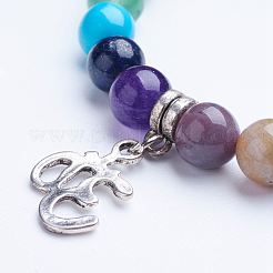 Natural Indian Agate Beaded Stretch Bracelets&nbsp;BJEW-P072-A04