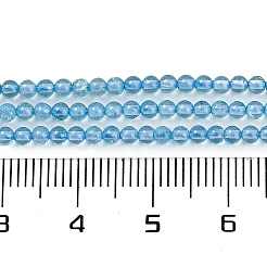 天然ブルートパーズビーズ連売り  グレードAA  ラウンド  染め＆加熱  2mm  穴：0.6mm  約167個/連  15.35''（39センチメートル）&nbsp;G-P553-A01-02