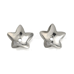 Tarnish Resistant 5-Petal Flower Smooth Surface 304 Stainless Steel Bead Caps&nbsp;STAS-R065-56