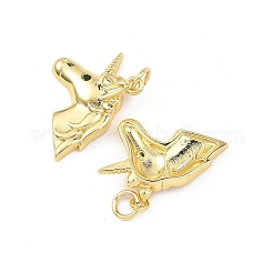 Brass Pave Cubic Zirconia Pendants&nbsp;KK-B177-07G