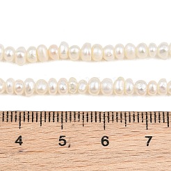 天然養殖淡水パールビーズ連売り  ロンデル  グレード4 A  フローラルホワイト  3~4mm  穴：0.2mm  約138~140個/連  13.78''（35センチメートル）&nbsp;PA-CBAFEE8-17C