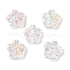 ペイントガラスビーズを焼く  花  ミックスカラー  12.5x13x4.5mm  穴：1.2mm&nbsp;GLAA-S202-06