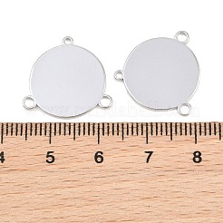 Shegrace真鍮製シャンデリア部品リンク  フラットラウンドいリンク  ニッケルフリー  長持ちメッキ  プラチナ  18x19x1mm  穴：1.2mm＆1.8mm&nbsp;XGRQ5K671-818P