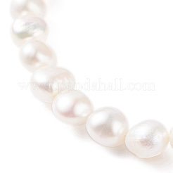 女性用ナチュラルアメジスト＆パールストレッチブレスレット  内径：1-7/8インチ（4.9cm）&nbsp;BJEW-JB07654-01