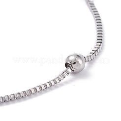 Tarnish Resistant 304 Stainless Steel Box Chain Bracelets&nbsp;BJEW-I295-06P