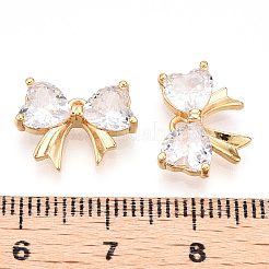Brass Pave Clear Cubic Zirconia Charms&nbsp;KK-N254-166G