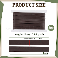 10mの柔らかい平らな合成皮革コード  ジュエリーDIY製版材料  コーヒー  15x1mm  約10.94ヤード（10m）/セット&nbsp;LC-PH0001-13A