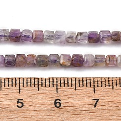 ファセットされた天然アメジストビーズ連売り  キューブ  3x3x3mm  穴：0.5mm  約130個/連  15.35''（39センチメートル）&nbsp;G-RM250101-E21-01