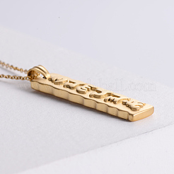 French Vintage Style Stainless Steel Om Mani Padme Hum Rectangle Pendant Necklaces for Women&nbsp;JR8082