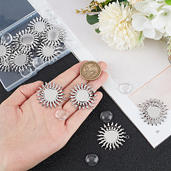 12Pcs 304 Stainless Steel Pendant Cabochon Settings&nbsp;DIY-UN0005-09