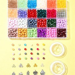 DIY Glass Beads & Alloy Pendant Bracelets Jewelry Making Kits&nbsp;DIY-FS0006-25