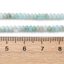 天然石アマゾナイトビーズ連売り  多面カット  ロンデル  3x2~2.5mm  穴：0.6mm  約173~175個/連  14.96''~15.12''（38~38.4センチメートル）&nbsp;LS-G-RM2025-D19-B02