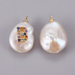 Natural Cultured Freshwater Pearl Pendants&nbsp;PEAR-F008-32G-B