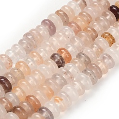 天然のバイオレットストロベリークォーツビーズの連  ロンデル  4x2mm  穴：0.9mm  約160~162個/連  14.96~15.16インチ（38~38.5cm）&nbsp;G-Z110-B15-2x4mm