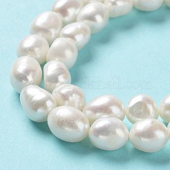 天然養殖淡水パールビーズ連売り  両面研磨  グレード3 A  貝殻色  10~11.5x10~11x8~9mm  穴：0.6mm  約32個/連  14.17''（36センチメートル）&nbsp;PEAR-Z002-14