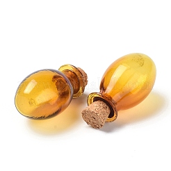 Oval Glass Cork Bottles Ornament&nbsp;X1-AJEW-O032-03A