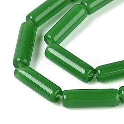 ジェイド風ガラスビーズ連売り  ラッパ  グリーン  12.5~13x4~4.5mm  穴：0.6~0.9mm  約28~29個/連  14.57~15.16インチ（37~38.5cm）&nbsp;X-GLAA-N070-01A-B05