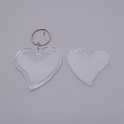 Transparent Acrylic Blank Photo Picture Frame Keychain&nbsp;KEYC-WH0020-07