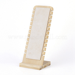 竹ネックレス陳列台  L字型ロングチェーンディスプレイスタンド  長方形  マイクロファイバー  10x25.8cm&nbsp;NDIS-E022-04