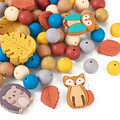 69Pcs 12 Style Food Grade Eco-Friendly Silicone Focal Beads&nbsp;SIL-BT0001-06