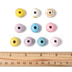 50Pcs 10 Styles Easter Theme Printed Wood Beads&nbsp;WOOD-FS0001-42