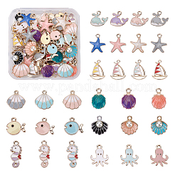 Ocean Theme Alloy Enamel Pendants&nbsp;ENAM-BC0001-04