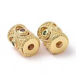 Brass Micro Pave Cubic Zirconia Beads&nbsp;KK-K244-12G