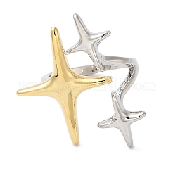 Star Brass Open Cuff Rings for Women&nbsp;RJEW-B062-14GP