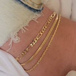 3Pcs Alloy Chain Anklets Sets&nbsp;WGDACCB-01