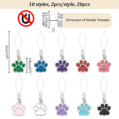 20Pcs 10 Style 304 Stainless Steel Threaders&nbsp;DIY-AB00048