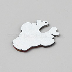 クリスマステーマのアクリルパーツ  グリッターパウダー付き  鹿  45x37.5x2.5mm  穴：1.5mm&nbsp;FIND-WH0817-160A