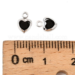 Heart Brass Glass Charms&nbsp;LS-KK-S385-01S-01