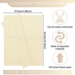 3Bags 3 Colors Rectangle Tissue Paper&nbsp;DIY-OC0010-91