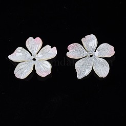 プラスチックビーズ  花  ピンク  19~21x20~22x3mm  穴：1.2mm&nbsp;KY-N015-51A