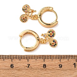 Bicycle Brass Micro Pave Cubic Zirconia Hoop Earrings&nbsp;EJEW-F384-11G