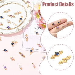 30Pcs 15 Styles Transparent Glass Links/Connectors&nbsp;GLAA-YW0005-63
