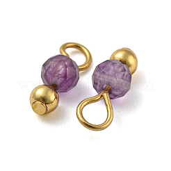 Natural Amethyst Faceted Round Charms&nbsp;PALLOY-NH00004