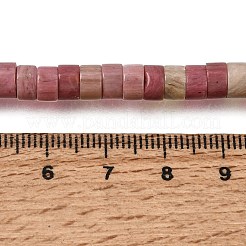 天然石ロードナイトビーズ連売り  ヒシビーズ  フラットラウンド/ディスク  6x3~3.5mm  穴：0.8mm  約54~55個/連  7.38''~7.54''（18.75~19.15センチメートル）&nbsp;GG-CBA8682-B04